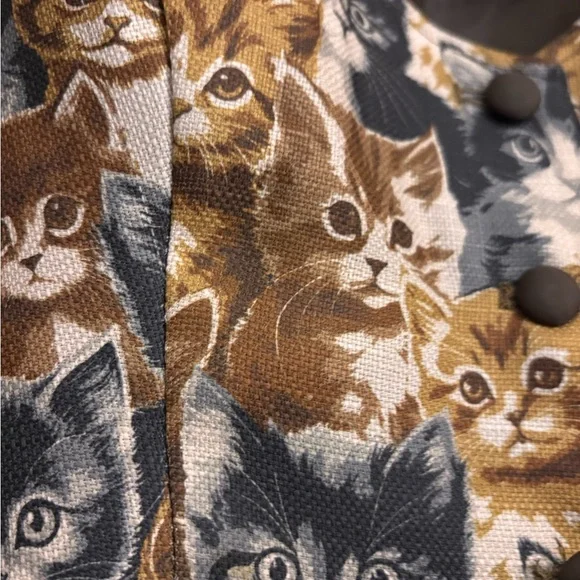 Cat Print Button-Up Vest - Picture 5 of 5